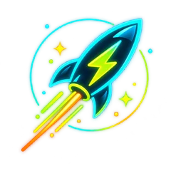 Neon-Rakete als Symbol für flinke Websites